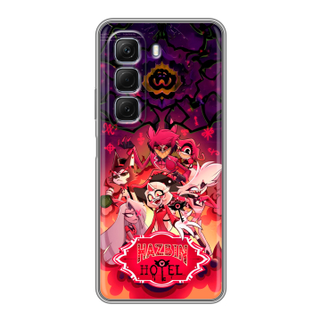 Силиконовый чехол на Infinix Hot 50 с принтом Hazbin Hotel Отель Хазбин