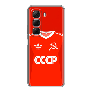 Силиконовый чехол на Infinix Hot 50 с принтом Флаг Герб СССР