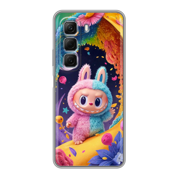 Силиконовый чехол на Infinix Hot 50 с принтом Labubu Лабубу
