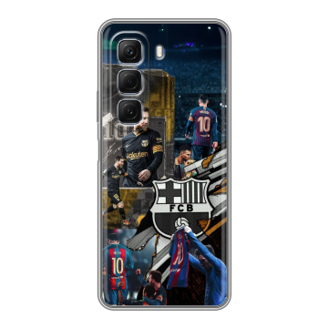 Силиконовый чехол на Infinix Hot 50 с принтом Messi Barcelona