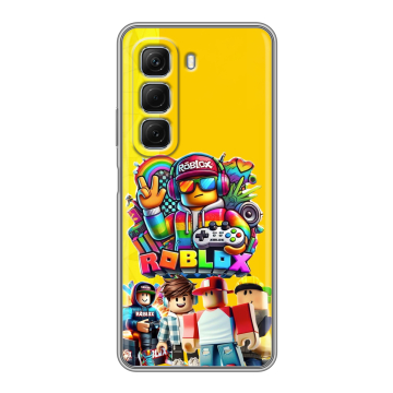 Силиконовый чехол на Infinix Hot 50 с принтом Roblox Роблокс