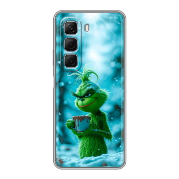 Силиконовый чехол на Infinix Hot 50 с принтом Новый год гринч
