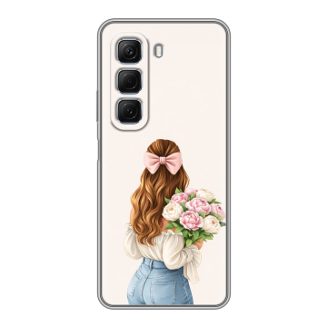 Силиконовый чехол на Infinix Hot 50 с принтом женский