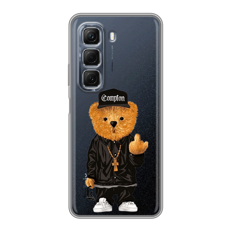 Силиконовый чехол на Infinix Hot 50 с принтом Плюшевый медведь Силиконовый чехол на Infinix Hot 50 с принтом Плюшевый медведь