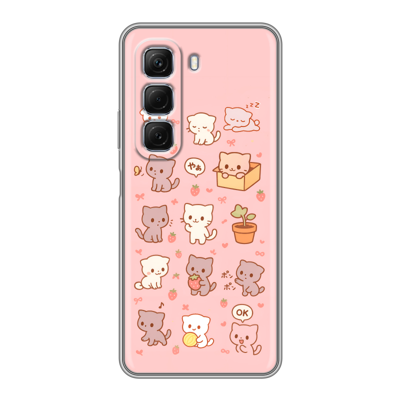 Силиконовый чехол на Infinix Hot 50 4G с принтом Hello Kitty Хелоу Кити Силиконовый чехол на Infinix Hot 50 4G с принтом Hello Kitty Хелоу Кити