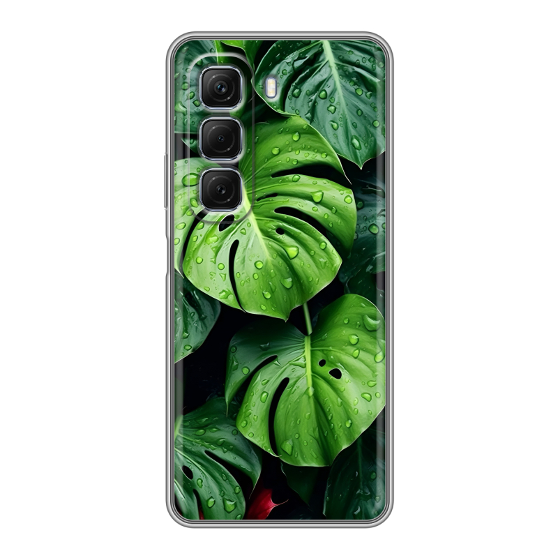Силиконовый чехол на Infinix Hot 50 4G с принтом Листья Силиконовый чехол на Infinix Hot 50 4G с принтом Листья
