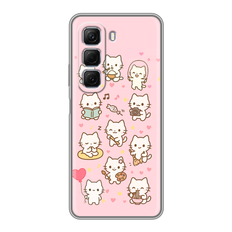 Силиконовый чехол на Infinix Hot 50 с принтом Hello Kitty Хелоу Кити Силиконовый чехол на Infinix Hot 50 с принтом Hello Kitty Хелоу Кити