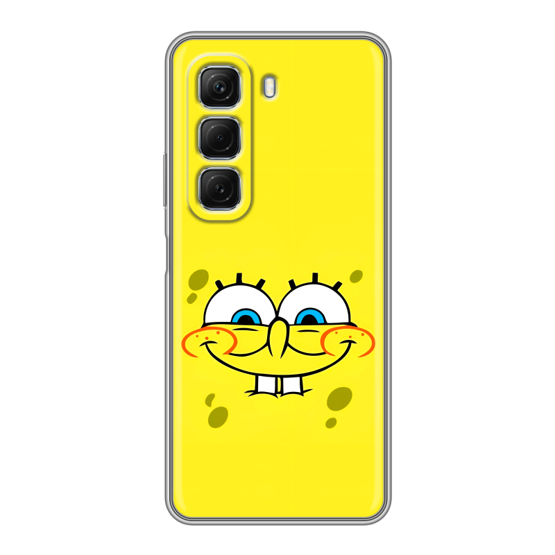 Силиконовый чехол на Infinix Hot 50 с принтом спанчбоб спанч боб Силиконовый чехол на Infinix Hot 50 с принтом спанчбоб спанч боб