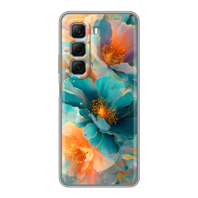 Силиконовый чехол на Infinix Hot 50 с принтом Цветы Силиконовый чехол на Infinix Hot 50 с принтом Цветы
