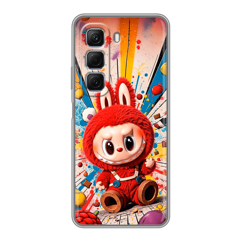 Силиконовый чехол на Infinix Hot 50 с принтом Labubu Лабубу Силиконовый чехол на Infinix Hot 50 с принтом Labubu Лабубу