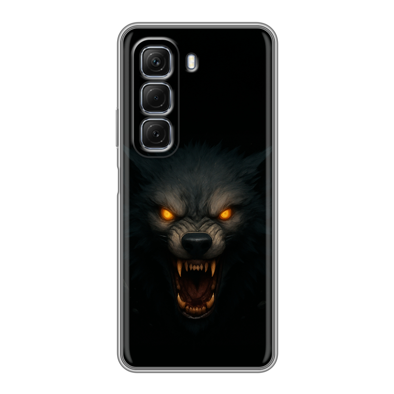 Силиконовый чехол на Infinix Hot 50 с принтом Волк Силиконовый чехол на Infinix Hot 50 с принтом Волк