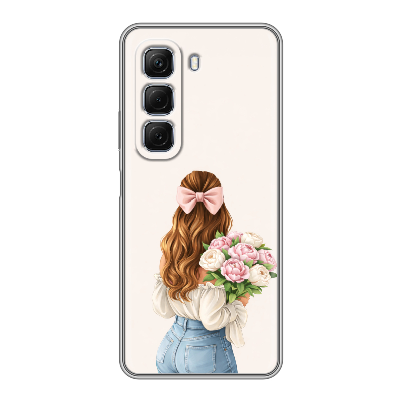 Силиконовый чехол на Infinix Hot 50 с принтом женский Силиконовый чехол на Infinix Hot 50 с принтом женский