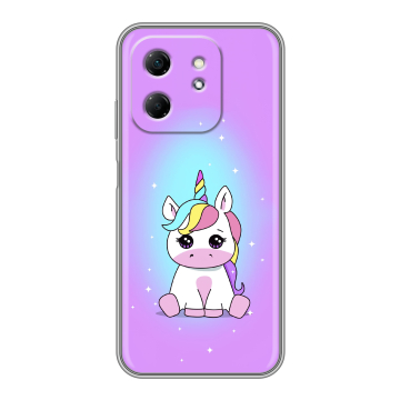 Силиконовый чехол на Infinix Hot 50i с принтом Единорог