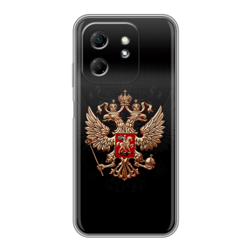 Силиконовый чехол на Infinix Hot 50i с принтом Герб России
