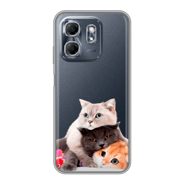 Силиконовый чехол на Infinix Hot 50i с принтом Кошки