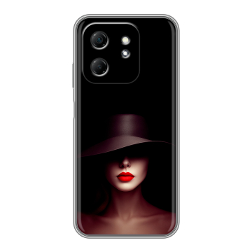 Силиконовый чехол на Infinix Hot 50i с принтом Девушка в шляпе