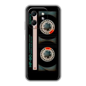 Силиконовый чехол на Infinix Hot 50i с принтом Кассета