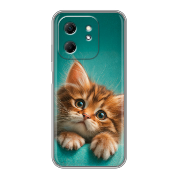 Силиконовый чехол на Infinix Hot 50i с принтом котенок