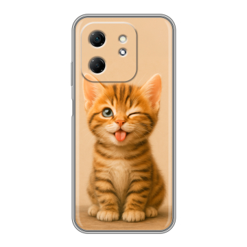 Силиконовый чехол на Infinix Hot 50i с принтом котенок