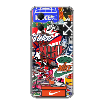 Силиконовый чехол на Infinix Hot 50i с принтом Найк Nike яркий