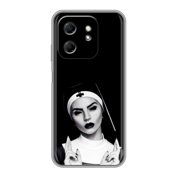 Силиконовый чехол на Infinix Hot 50i с принтом монашка