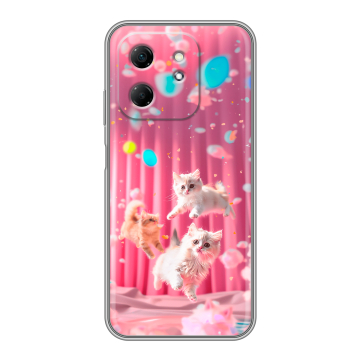 Силиконовый чехол на Infinix Hot 50i с принтом милые котики