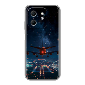 Силиконовый чехол на Infinix Hot 50i с принтом самолет