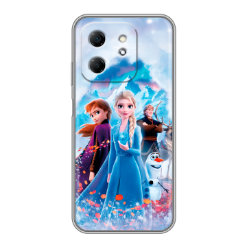 Силиконовый чехол на Infinix Hot 50i с принтом Холодное сердце Frozen