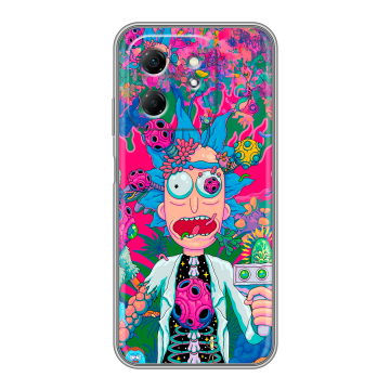 Силиконовый чехол на Infinix Hot 50i с принтом Рик и Морти Rick Morty