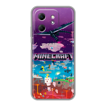 Силиконовый чехол на Infinix Hot 50i с принтом Майнкрафт Minecraft