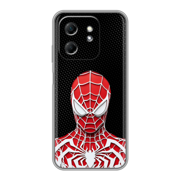 Силиконовый чехол на Infinix Hot 50i с принтом человек паук spiderman