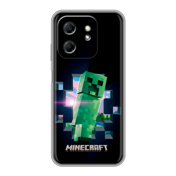 Силиконовый чехол на Infinix Hot 50i с принтом Майнкрафт Minecraft