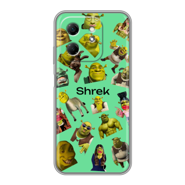 Силиконовый чехол на Infinix Hot 50i с принтом Шрек Shrek