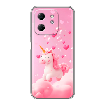 Силиконовый чехол на Infinix Hot 50i с принтом Единорог