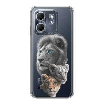 Силиконовый чехол на Infinix Hot 50i с принтом Львы