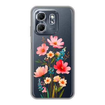 Силиконовый чехол на Infinix Hot 50i с принтом Цветы