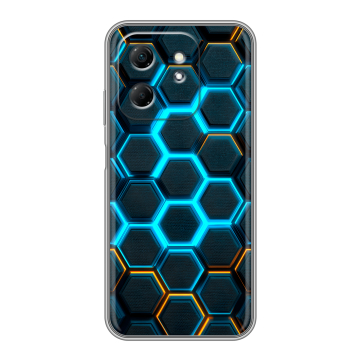 Силиконовый чехол на Infinix Hot 50i с принтом Неоновые соты