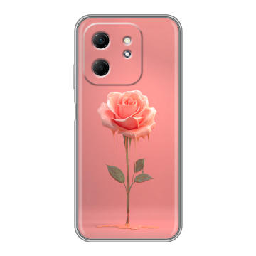 Силиконовый чехол на Infinix Hot 50i с принтом Розовая роза