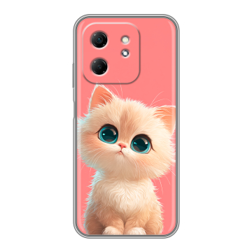 Силиконовый чехол на Infinix Hot 50i с принтом Розовый котенок