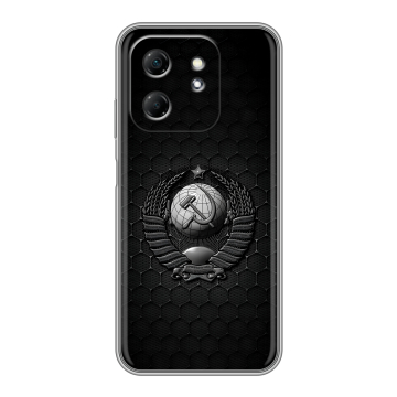 Силиконовый чехол на Infinix Hot 50i с принтом Герб Флаг СССР