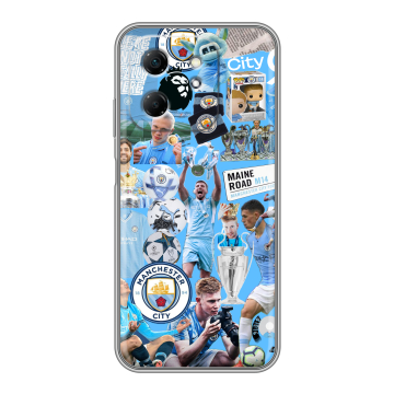 Силиконовый чехол на Infinix Hot 50i с принтом Man City Манчестер Сити