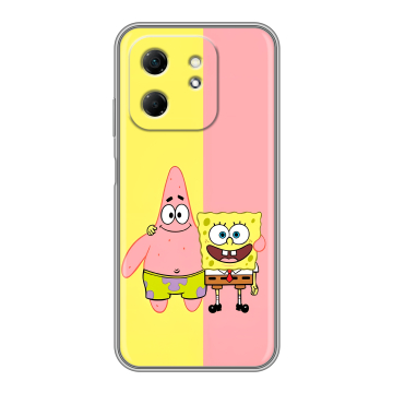 Силиконовый чехол на Infinix Hot 50i с принтом Спанч боб Спанчбоб