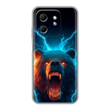 Силиконовый чехол на Infinix Hot 50i с принтом Медведь