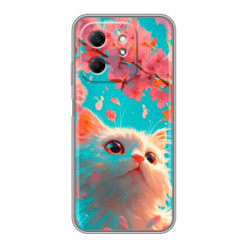 Силиконовый чехол на Infinix Hot 50i с принтом Красивый кот