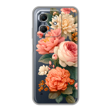 Силиконовый чехол на Infinix Hot 50i с принтом цветы