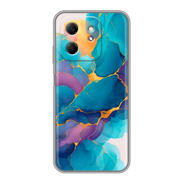 Силиконовый чехол на Infinix Hot 50i с принтом Мрамор блестки