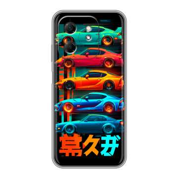 Силиконовый чехол на Infinix Hot 50i с принтом машины тачки