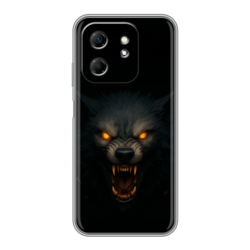 Силиконовый чехол на Infinix Hot 50i с принтом Волк