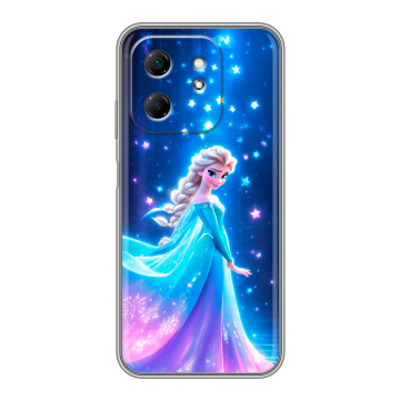 Силиконовый чехол на Infinix Hot 50i с принтом Холодное сердце Frozen