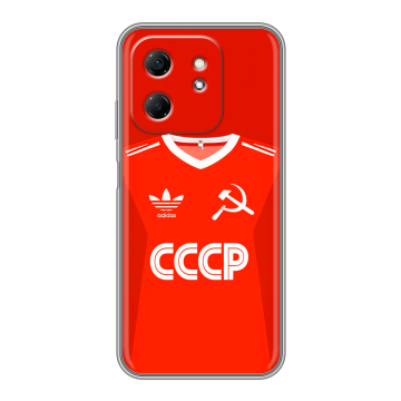 Силиконовый чехол на Infinix Hot 50i с принтом Флаг Герб СССР